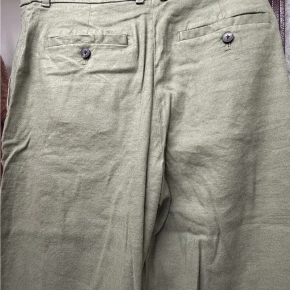 Everlane Wide-Leg Linen-Blend Pants in Lichen Green NWT Size 2 - Picture 2 of 6